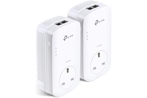 TP-Link TL-PA9020PKIT 2-Port Gigabit Passthrough Powerline Starter Kit, Data Transfer Speed Up to 2000 Mbps, Ideal for HD Video Streaming and Online Gaming, No Configuration Required, UK Plug