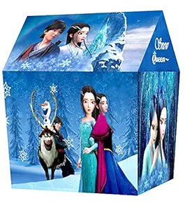 GaxQuly Hut Type 3D Printed Snow Queen Big Size Baby Kids Play Tent House for 5-10 Year Old Girls & Boys (Snow Queen) with Free mask
