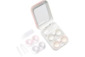 YICHENGTIANXIA Estuche portátil para Lentes de Contacto de Viaje, Soporte para Lentes de Contacto Izquierdo/Derecho, con Caja de Almacenamiento, Pinzas para Usar Palo, Pink