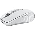Logitech MX Anywhere 3S Compact Wireless Mouse, Fast Scrolling, 8K DPI Any-Surface Tracking, Quiet Clicks, Programmable Buttons, USB C, Bluetooth, Windows PC, Linux, Chrome, Mac - Pale Grey