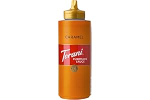 Torani Puremade Caramel Sauce (1 x 468g) – Rich, Buttery Flavour with No Artificial Ingredients – Ideal for Coffee, Milkshakes or Hot Chocolate – Ice Cream Sauce for Desserts, Pancakes & More