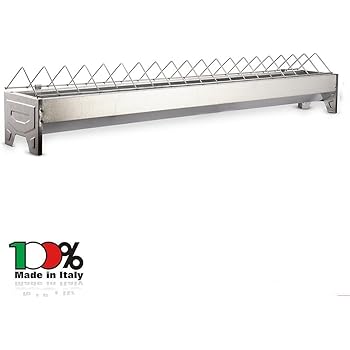 Chickens Feeder Trough Feeding Barred 50 Cm Metal Poultry Chicken