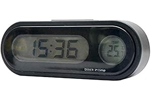 MASO Car Temperature Clock Universal Auto Dashboard Digital Clocks with Blacklight And LCD Screen Adjustable Vehicle Temperature Gauge Support 12h/24h Transformation Modes