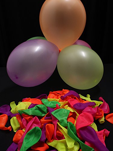 50er-Pack PSYWORK Schwarzlicht Luftballons Neon Gemischt by PSYWORK - 3