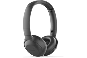 Philips Audio TAUH202BK Casque Bluetooth on Ears (sans Fil, 15 Heures de Batterie, Oreillettes Souples, Microphone, Pliable) Noir