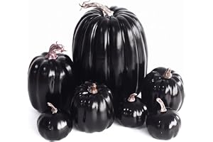 Rachlicy 7-delad pumpa dekorset, fuskskum pumpor, höst halloween Thanksgiving utomhus inomhus dekorationer
