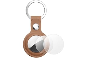 AXFEE Skórzane etui ochronne AirTag, PU Airtag na klucze, etui do Apple AirTag zapobiegające upadkowi i zadrapaniom Przenośna wyszukiwarka kluczy do kluczy, dzieci, zwierząt domowych (Airtag nie jest