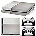 Produktbild PlayStation 4 Designfolie Sticker Skin Set für Konsole + 2 Controller – Fiber Rough Silver White
