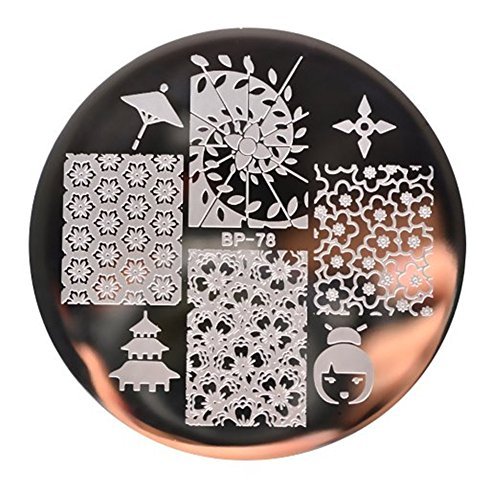 Born Pretty Nail Art Stamp Template Image Plate Oriental Cherry Theme