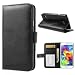Produktbild NALIA Klapphülle kompatibel mit Samsung Galaxy S5 S5 Neo, Handy-Hülle Slim Flip-Case Kunst-Leder Vegan Etui Schutzhülle Book-Case, Dünne Vorne Hinten Handy-Tasche Wallet Smart-Phone Bumper - Schwarz