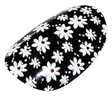 Chix Nails Nail Wraps Red Spot White Daisy Black Floral Flowers Print Fingers Toes Vinyl Foils Minx Trendy Style