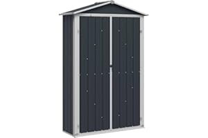 vidaXL Cobertizo de Jardín Paito Casata Casetilla Almacenamiento de Herramienta Almacenaje Exterior Acero Galvanizado Antracita 116x45x175cm