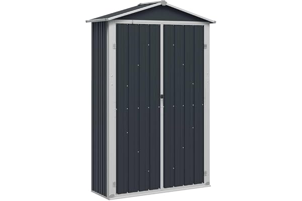 vidaXL Abri de Jardin Cabane à Outils Abri de Rangement Hangar de Stockage d'Outils Remise d'Extérieur Anthracite 116x45x175 cm Acier Galvanisé