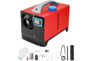 SHOCKFLO Dieselheizung All-in-One,8 kW 12 V Dieselheizung Diesel Diesel-Luft-Auto-Parkheizung mit verbessertem LCD-Schalterdisplay und Fernbedienung, schnelles Aufheizen, für Wohnmobil, Garage, LKW, Boot, Rot