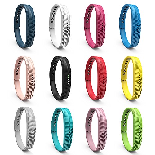 Für Fitbit Flex 2 Zubehör Ersatz Armband – iFeeker Classic Weiche Silikon Metall Schließe Uhr Buckle Design Armband Halter Tasche für 2016 Fitbit Flex 2 Fitness Activity Tracker (Klein oder Groß) - 6