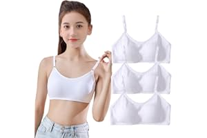 HORNICE Confezione da 3 Pezzi di Reggiseno Sportivo per Ragazze in Cotone Morbido E Traspirante, Canottiera Intima Adatta per Ragazze di 10-16 Anni