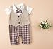 Baby Boy Wedding Christening Formal Birthday Party Tuxedo Suits Bodysuit Outfit Clothes (12-18 Months, Khaki)