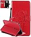 Produktbild Roreikes ZTE Zmax Pro (Z981) Hülle(6,0Zoll)Silikon, Flip PU Leder Case Die neutralen Retro [Katze Baum] Blume Design Handy Hülle Hochwertige Qualität Tasche Und Weich TPU Stoßkasten Anti-Scratch Innenschale Bargeldtasche ID Card Slot Magnetverschluss Handytasche Mit Strap Portable Bookstyle Standfunktion Retro Slim Fit Wallet Cover Stoßfest Schale Schutz-Rot