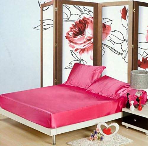 Wmshpeds Silk bed single piece of solid color double-fight silk silk bed sheets ice bed bare bedspreads bed lin