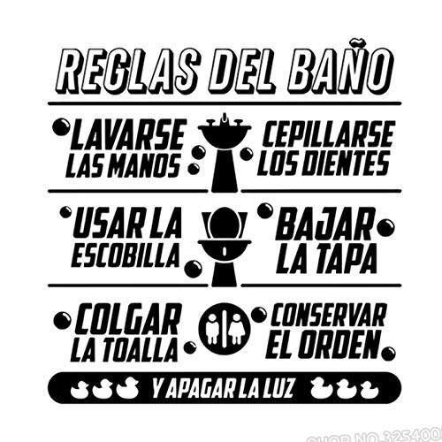 Bano Espanol Reglas De Cotizaciones De Vinilo Etiqueta De La Pared