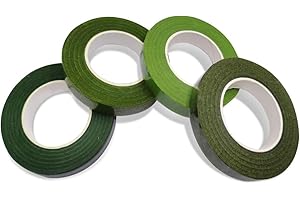 SourceTon Blumen-Klebebänder, 1,27 cm breit, grün, Blumen-Tapes für Blumenstrauß, Stielverpackungen und Bastelarbeiten, 4 Stück