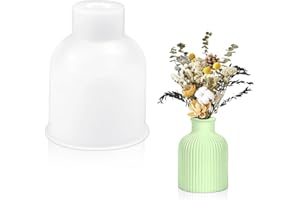 PEALOVCOM Molde de Silicona para Hacer Jarrones Pequeños Molde para Resina para Florero Molde de Silicona para Florero Floral Molde para Resina Epoxi para Jarrones Decorativos, 10 x 7,5 x 4 cm