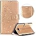 Produktbild Galaxy A5 2017 Hülle,Surakey Handyhülle für Samsung Galaxy A5 2017 Lederhülle Wallet Tasche Brieftasche PU Leder Flip Tasche Case,Malerei Blume Schmetterling Muster Intarsien Bling Kristall Glitzer Strass Diamant Prägung Ledertasche Slim Retro PU Leder Bookstyle Handyhülle Handytasche Schutzhülle Handyschutz Wallet Case Klapp Schutz Handy Hüllen Taschen Tasche Hülle Cover Etui Flip mit Standfunktion Karteneinschub und Magnetverschluss Flip Etui Tasche für Samsung Galaxy A5 2017 - Gold