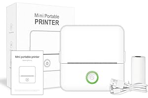 DIFCUL Sticker Printer,Mini Pocket Printer,Thermal Photo Printer,Small Bluetooth Picture Printer,Inkless Sticker Printer Compatible with Android and ios,Printable Photos,Lists,Memo,QR Codes,Notes（White）