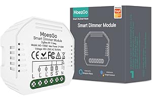 MoesGo DIY Zigbee inteligentny ściemniacz LED, uniwersalny, ukryty moduł włącznika światła, kompatybilny z aplikacją Smart Life/Tuya, zdalne sterowanie, Alexa, Google Home, podwójny przełącznik 1/2-drożny
