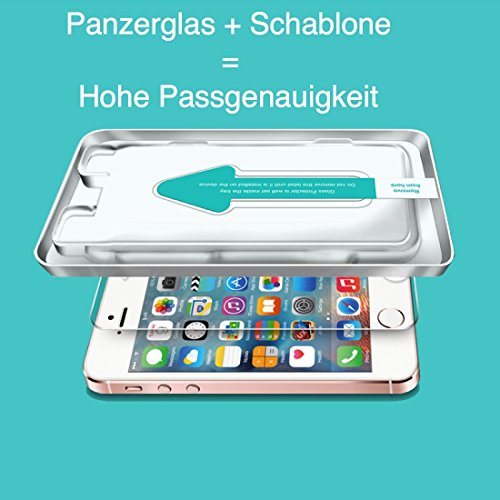 XeloTech iPhone SE & iPhone 5s Premium Panzerglas Folie mit Spezialschablone für hohe Passgenauigkeit | Sehr hohe Qualität - 3
