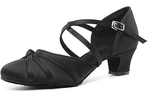 VCIXXVCE Damen Satin Gesellschaftstanzschuhe Geschlossener Latein Salsa Tango Moderne Standard Tanzschuhe,Modell YCL