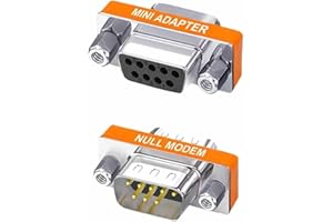 TECHZOCO DB9 Null Modem Adaptateur Femelle à Mâle, Coupleur Série avec Pin-Out Croisé pour Commutateur de Genre