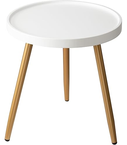 Ronde bijzettafel, kleine salontafel for smalle en kleine ruimte Moderne bijzettafel Hoekbank Tafel Nachtkastje for woonkamer Slaapkamer (Color : Zwart, Size : 40 * 46