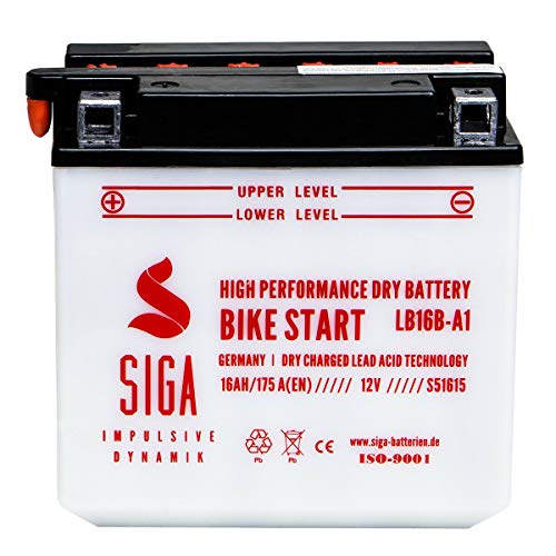 Preisvergleich Produktbild SIGA Motorrad Batterie YB16B-A1 12V 16Ah 175A / EN CB16B-A1 YB16B-A 51615