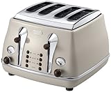 De'Longhi Vintage Icona Dolcevita 4 Slice Toaster CTOV4003.BG - Cream