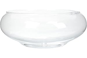 DORCCSI Lotus Bowl Planter, 6 Inch Round Clear Water Lily Glass Fish Bowl for Flower, Succulent, Hydroponic Plant, Home Decor