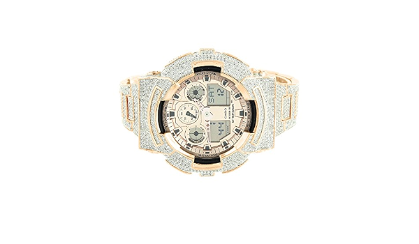 Rose Gold g shock orologio ga100gd-9 a Custom digital-ana diamante  sintetico : Amazon.it: Orologi