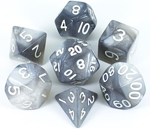Paladin Roleplaying Grey And White 'Slate' Polyhedral Dice Set