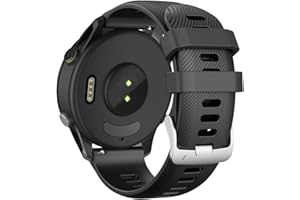 ANBEST 22mm Pulsera Compatible con Forerunner 255/Vivoactive 4/Venu 2 Correa, Reemplazar Pulsera Deportiva de Silicona para Gear S3/Galaxy Watch 3 45mm/Huawei GT 46mm Watch, Negro