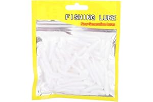 FOCKET 50 sztuk przynęt wędkarskich, zestaw przynęt z tworzywa sztucznego, miękka przynęta T-Tail, 9 kolorów, akcesoria do walki z rybami (perłowo-biały)