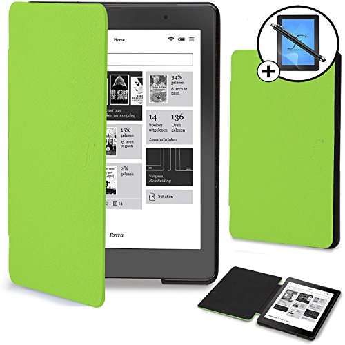 Forefront Cases Kobo Aura Edition 2  Modelo 2016  Funda Carcasa Stand Smart Case Cover     Ultra Delgado Ligera y Protecci  n Completa del Dispositivo con Funci  n Auto Sue  o   Estela   L  piz   ptico y Protector de Pantalla  VERDE 