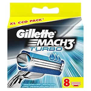 Gillette Mach3 Turbo Razor Replacement Blades (Pack of 8)