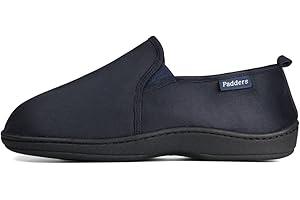 Padders Basil Mens Wide Fit Slip on Memory Foam Slippers - Soft Microsuede Upper and Close Back Design with Wide G Fitting for Extra Room and Ultimate Comfort