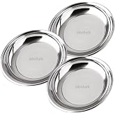 Yaşam Boyu Garantili 3 adet 20cm Paslanmaz &Ccedil;elik &Ccedil;ukur Yemek Tabağı B&uuml;y&uuml;kPorsyon Sağlam Metal Tabak