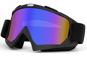 HOTUT Gogle rowerowe do jazdy konnej, brudu, jazdy na nartach, ATV, wyścigów, wiatroszczelne i pyłoszczelne okulary do jazdy motocrossowej, UV400, wyściełane, miękka, gruba pianka, kask motocrossowy