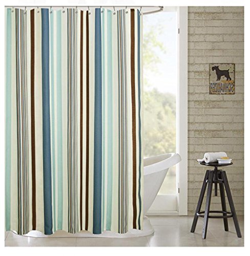 BJFF® Duschvorhang Blauer Druck Badvorhang Wasserdicht Schimmelresistent Schattierung Polyester Stoff 180x180cm (70.86×70.86-inch) , 150*180cm - 3
