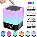 Produktbild Hetyre Nachttisch Touchlampe, 5 in 1 LED Schreibtischlampe mit Bluetooth Lautsprecher 12/24H Digital Wecker 48 Farben&4000mAh