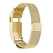 Produktbild Prevently Milanese Uhrenarmband,Milanese Magnetic Loop Edelstahlarmband mit Etui für Fitbit Charge HR (Gold)