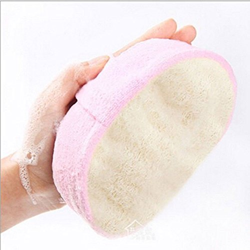 Velishy(TM) Loofah Sponge Bath Massage Brush Body Face Cleaning Scrubber