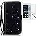 Produktbild Huawei P9 Lite(2016) Hülle mit Panzerglas,Original Flip Case Bookstyle Cover PU Leathercase Wasserdicht Shockproof Anti Slip Protection Tasche mit Intern Karte Schlitz,Anti-Sturz Stoßfest Abdeckung Entwurf Stoßdämpfend Triangle Hemming Schutzhülle,Feder Print Muster Magnetic Closure Brieftasche mit Standfunktion Wallet Case Handy Gürtel für Huawei P9 Lite(2016) 5.2Zoll-[feder schwarz]+Panzerglas/Schutzfolie/Displayschutzfolie